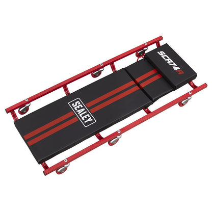 Sealey SCR74 American-Style Deluxe Creeper with Steel Frame 6 Wheels & Adjustable Headrest 40" Sealey