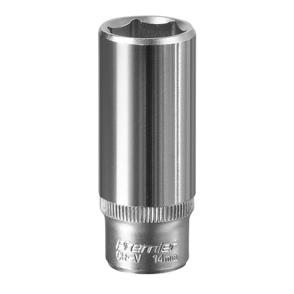 Sealey S1414D WallDrive® Socket 14mm Deep 1/4"Sq Drive Sealey