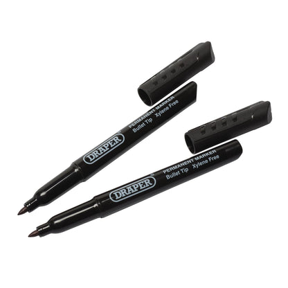 Draper 20942 Marker Pens Black Pack of 2 Draper
