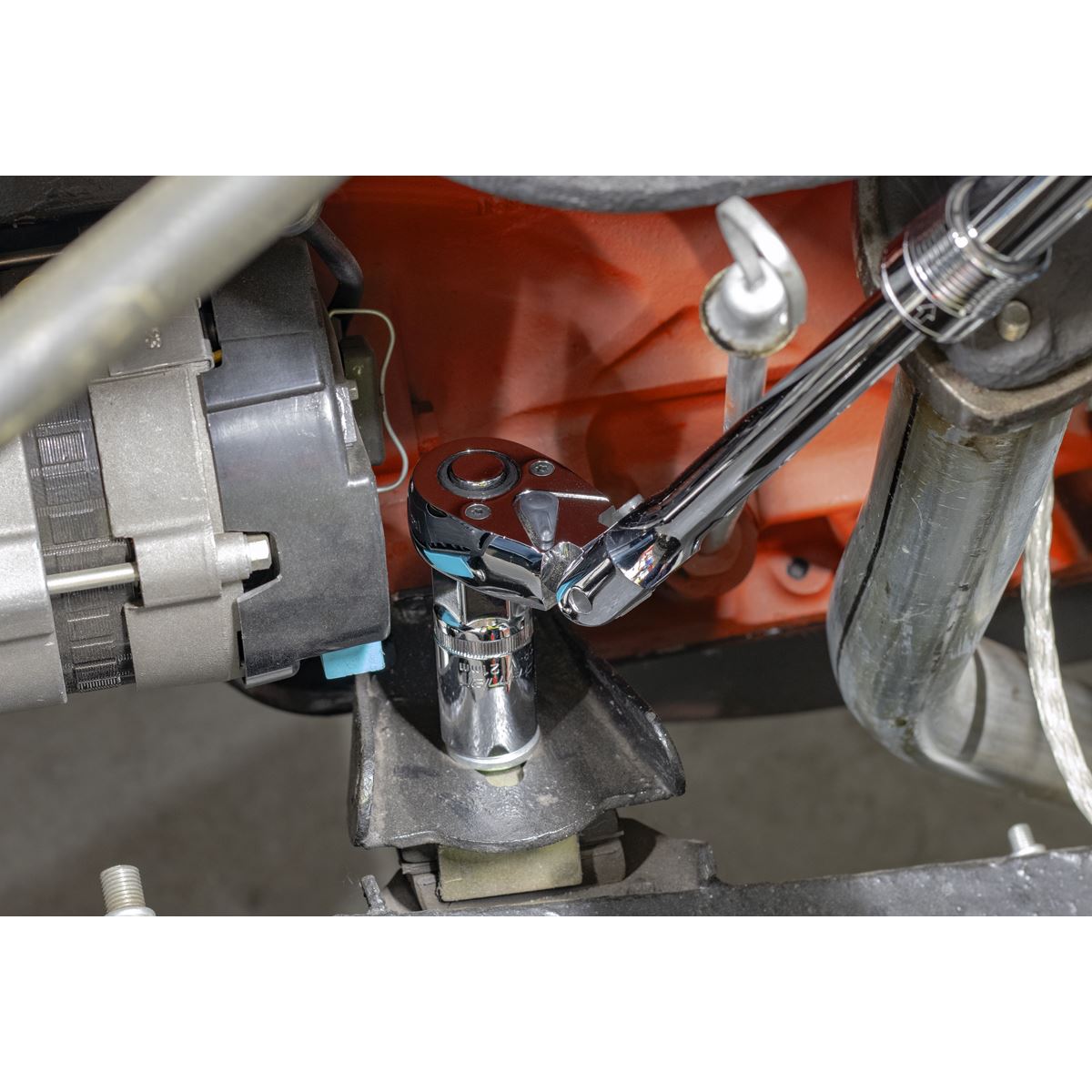 Sealey AK6682 Flexi-Head Ratchet Wrench 1/2"Sq Drive Extendable Sealey