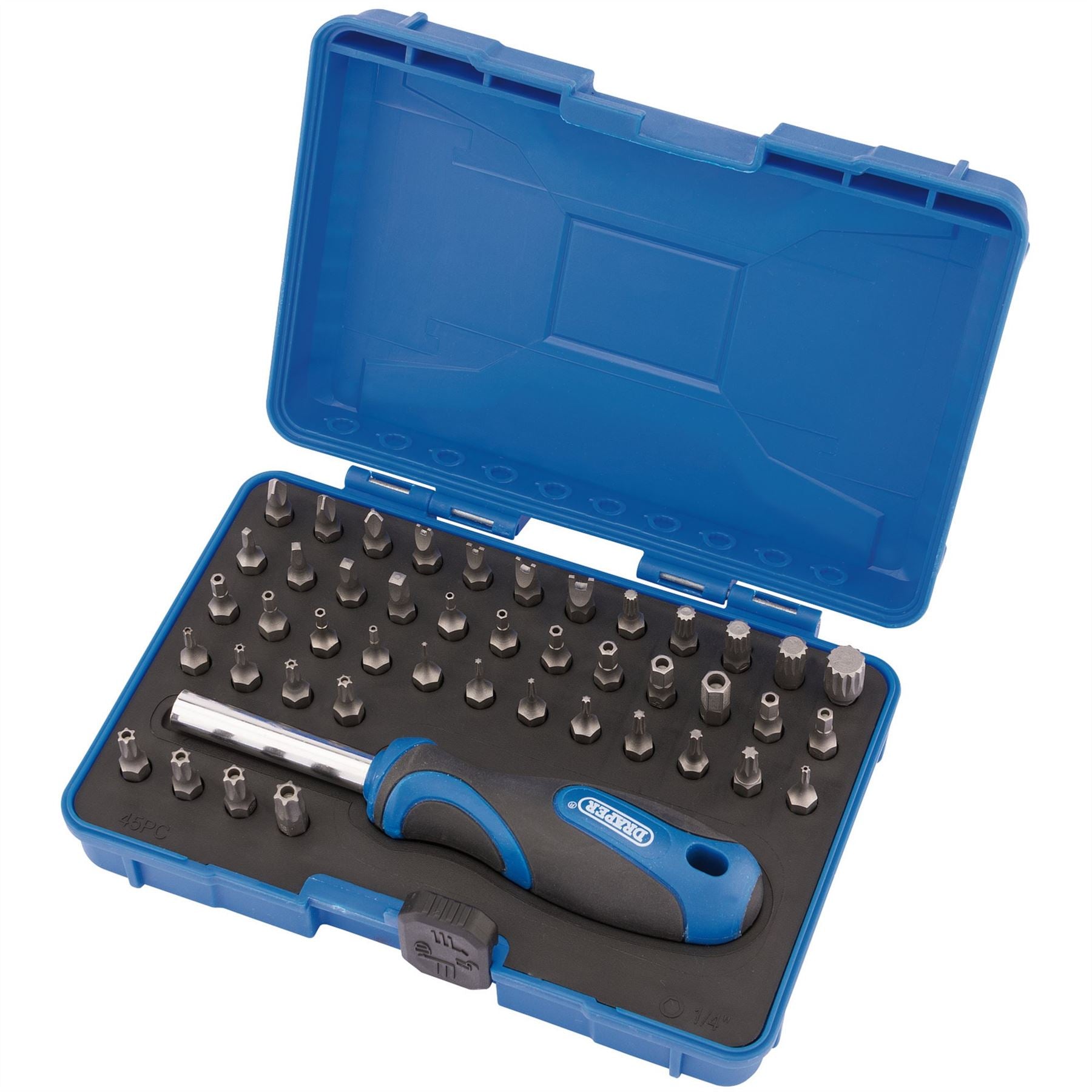 Draper 82399 Security Screwdriver Bit and Driver Set 45 Piece Draper