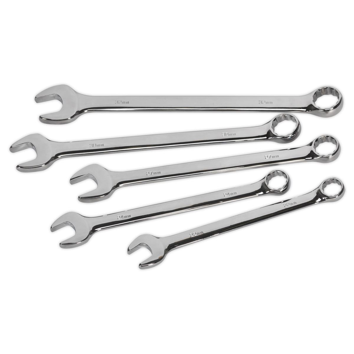 Sealey AK6329 Combination Spanner Set 5pc Jumbo Metric Sealey