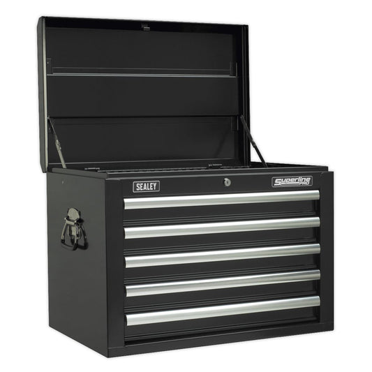 Sealey AP26059TB Topchest 5 Drawer with Ball-Bearing Slides - Black Sealey