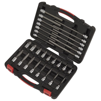 Sealey AK89000 Hex Socket Bit Set 30pc 3/8"Sq Drive - Premier Platinum Sealey