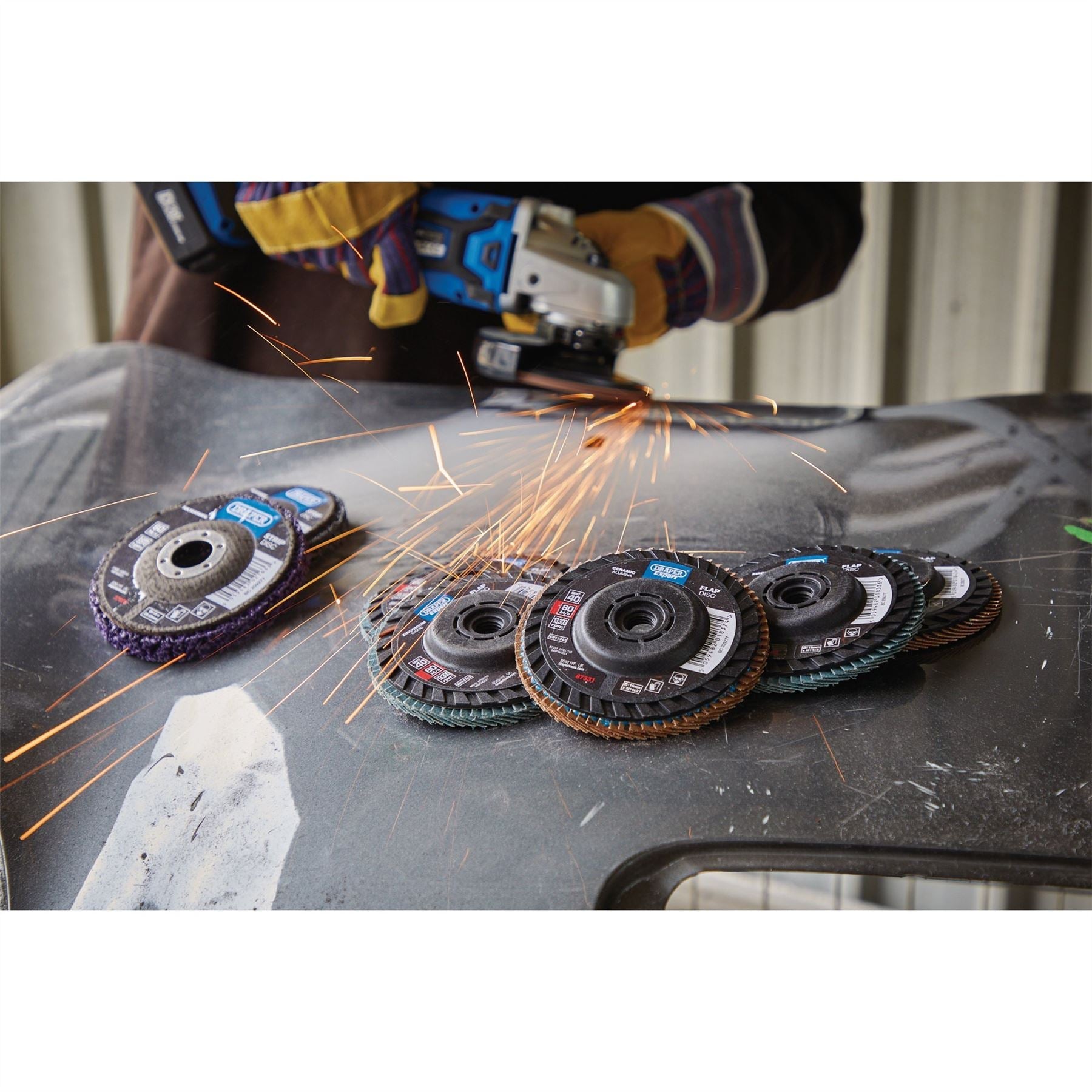 Draper 37607 Polycarbide Strip Disc 115mm 22.23mm 180 Grit Black Draper