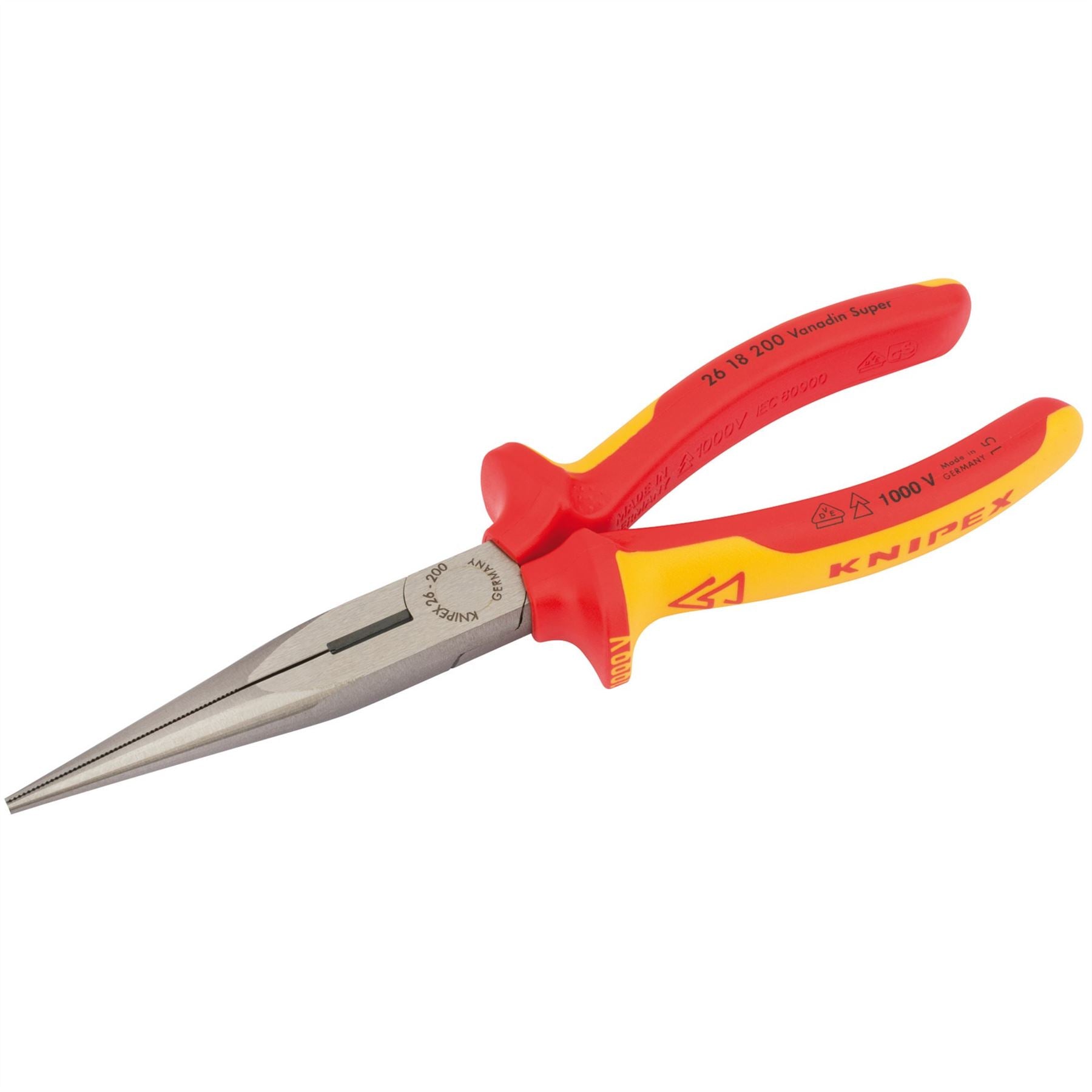 Knipex 32012 26 18 200UKSBE VDE Fully Insulated Long Nose Pliers 200mm Knipex