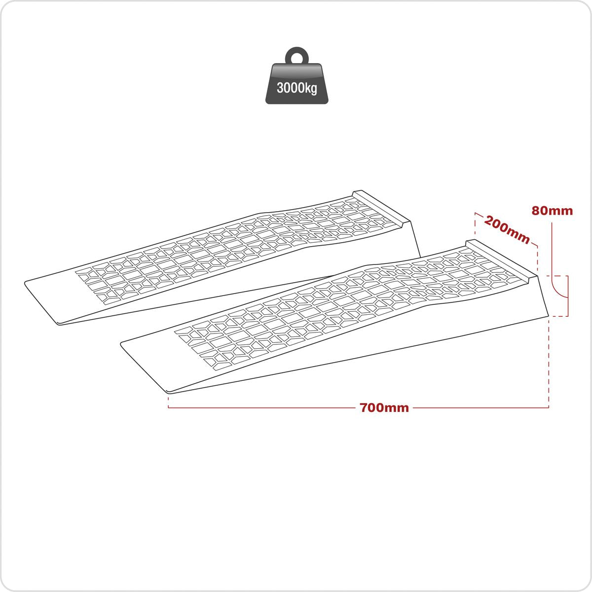Sealey CAR3000LR Car Ramps Low Profile 1.5 Tonne Capacity per Ramp 3 Tonne Capacity per Pair Sealey