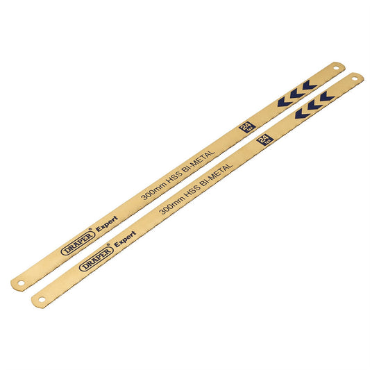 Draper 19345 Expert Bi-Metal Hacksaw Blades 300mm 24tpi Pack of 2 Draper