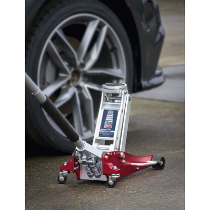 Sealey RJA1550 Premier Low Profile Aluminium Trolley Jack with Rocket Lift 1.5 Tonne Sealey