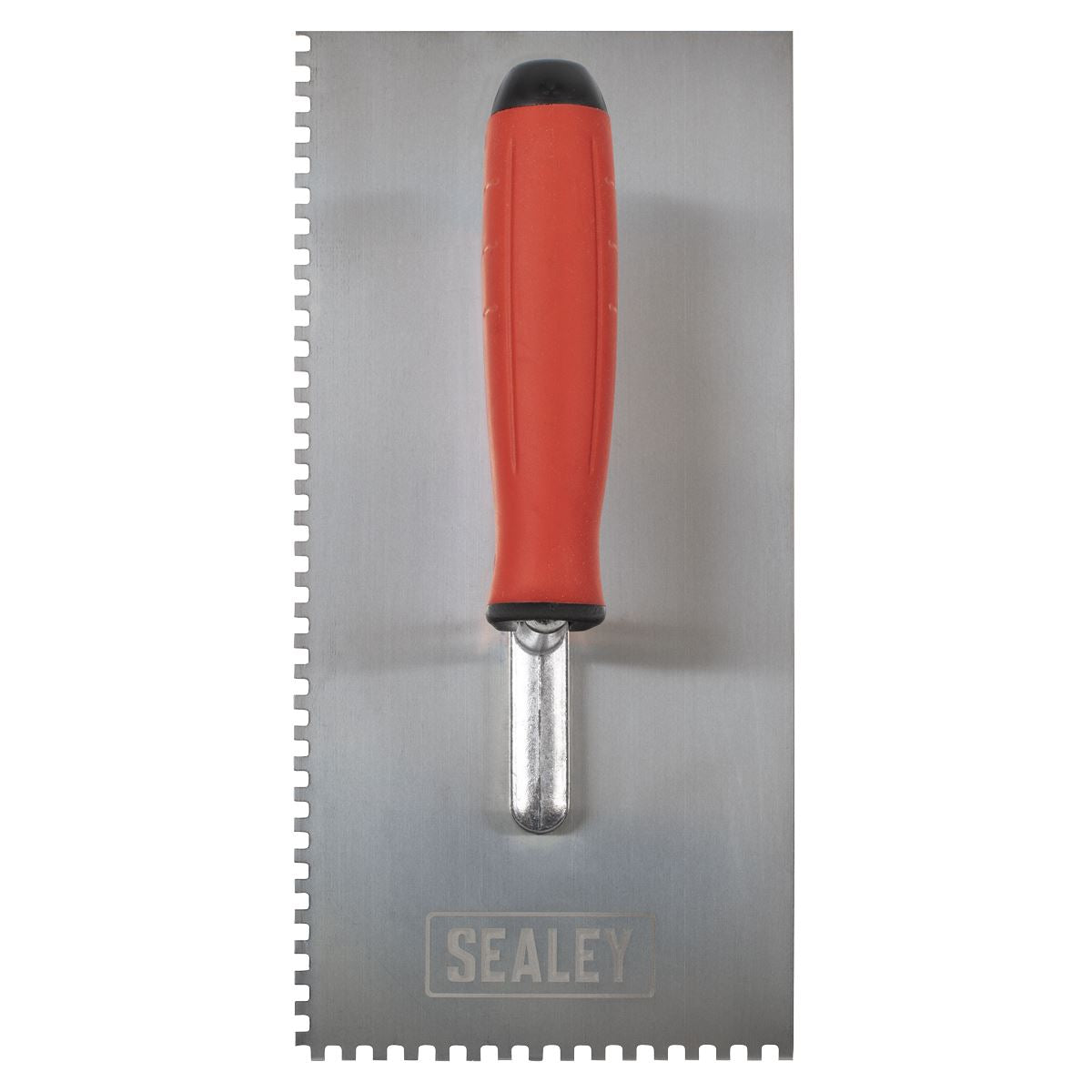 Sealey T7804 Stainless Steel 270mm Notched Trowel - Rubber Handle - 4mm Sealey