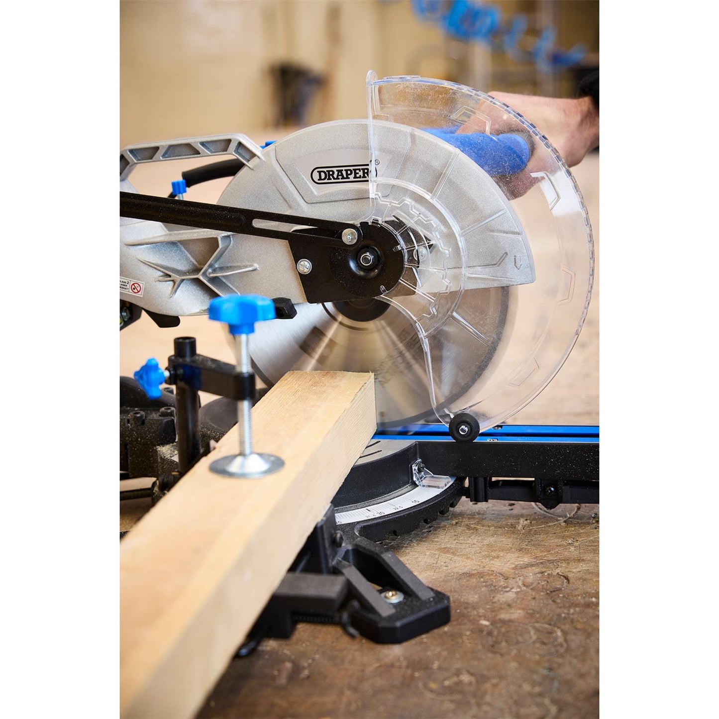 Draper 90170 230V Sliding Compound Mitre Saw 255mm 1800W Draper