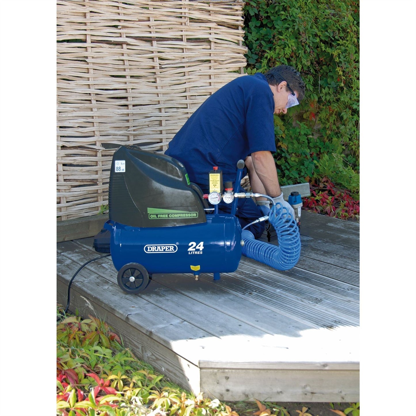 Draper 24978 24L Oil-Free Direct Drive Air Compressor 1.1kW/1.5hp Draper