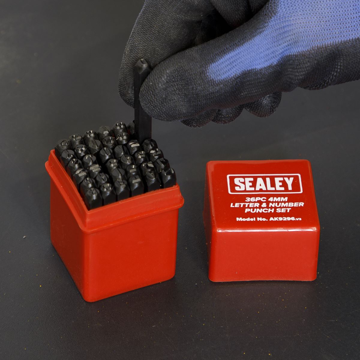 Sealey AK9296 Letter & Number Punch Set 36pc 4mm Sealey