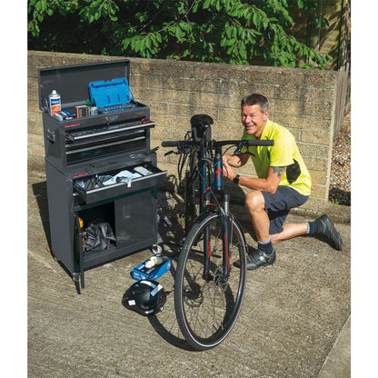 Draper 19572 Combined Roller Cabinet and Tool Chest 6 Drawer 24" Black Draper