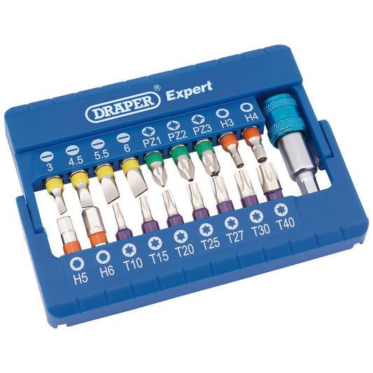 Draper 82402 Coloured Screwdriver Bit Set 19 Piece Draper