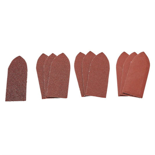 Draper 99259 Assorted Hook and Loop Aluminium Oxide Sanding Sheets 32 x 92mm Pack of 10 Draper