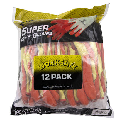 Sealey 9121L/12 Super Grip Knitted Gloves Latex Palm (Large) - Pack of 12 Pairs Sealey