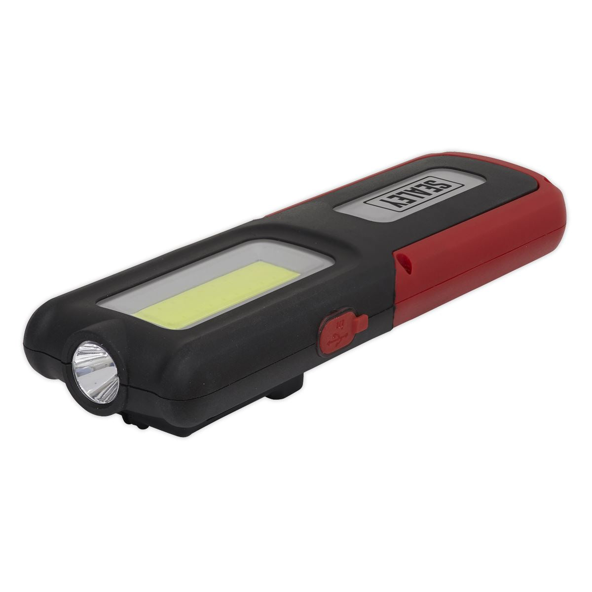 Sealey LED318R Rechargeable Inspection Light 5W COB & 3W SMD LED with Power Bank - Red Sealey