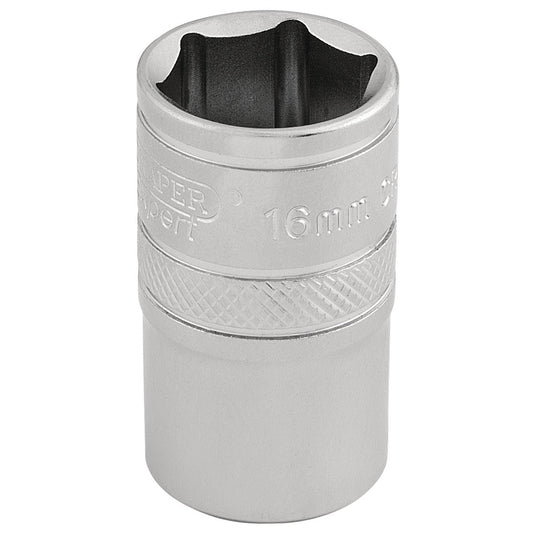 Draper 16606 6 Point Metric Socket 1/2" Sq. Dr. 16mm Draper