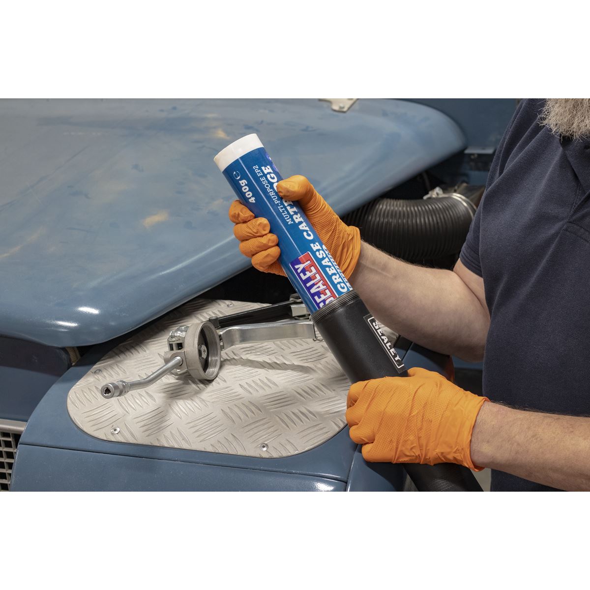 Sealey AK4402 Grease Gun Heavy-Duty Dual Piston 3-Way Fill Sealey