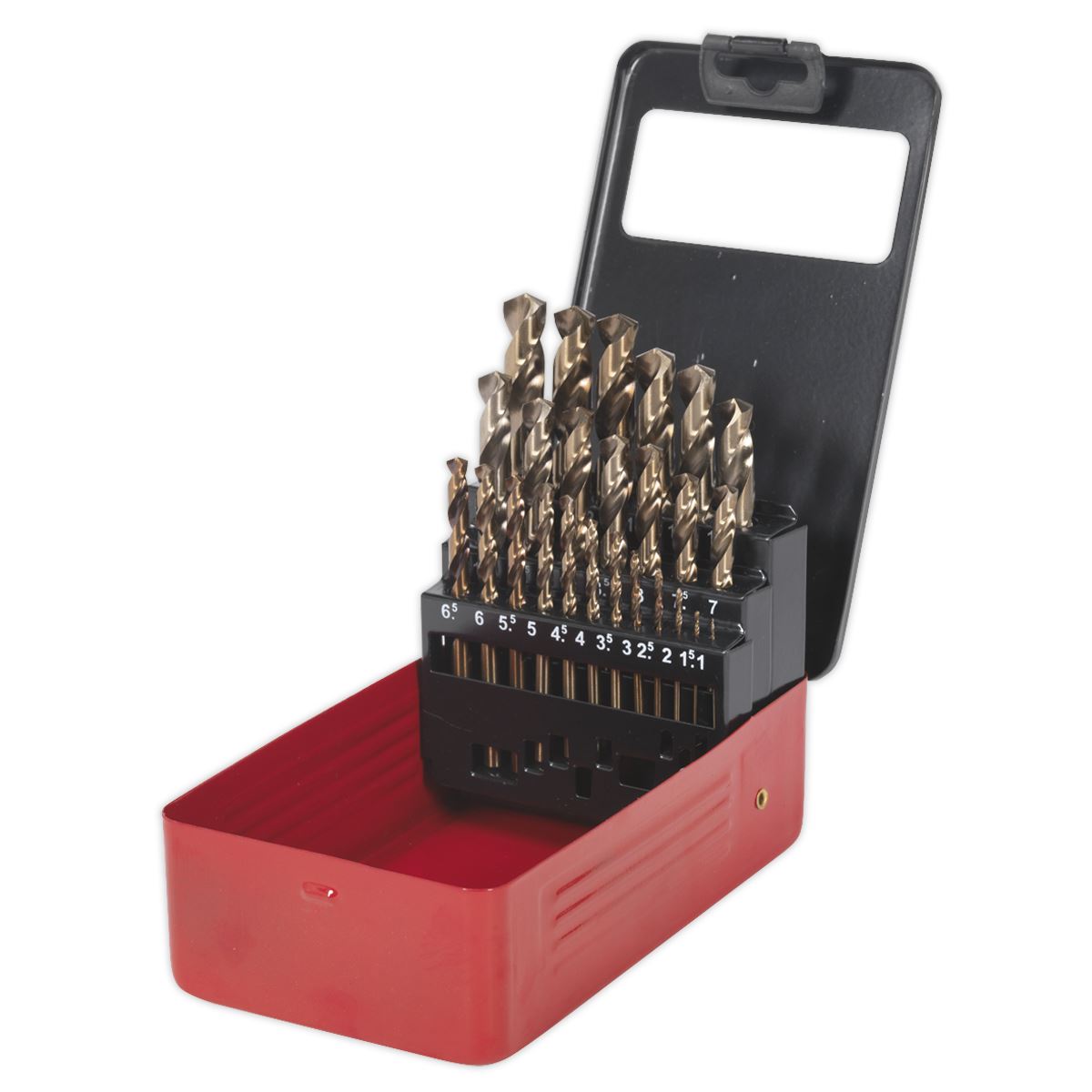 Sealey AK4702 HSS Cobalt Split Point Fully Ground Drill Bit Set 25pc Metric Sealey