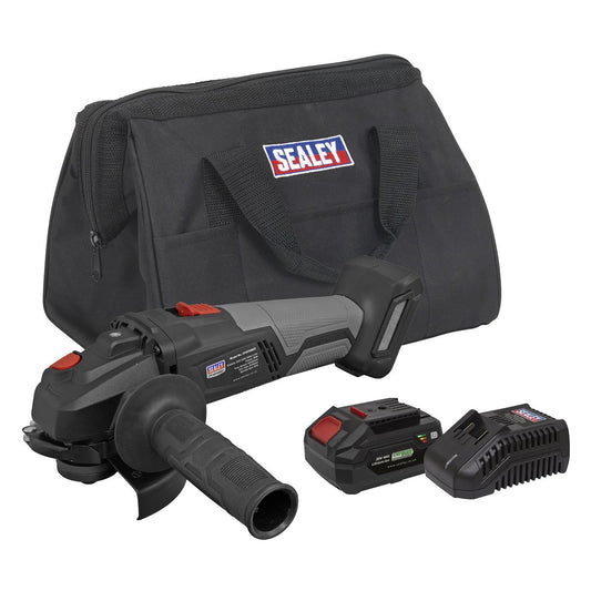 Sealey CP20VAGXKIT1 Brushless Angle Grinder Kit Ø115mm 20V 4Ah SV20 Series Sealey