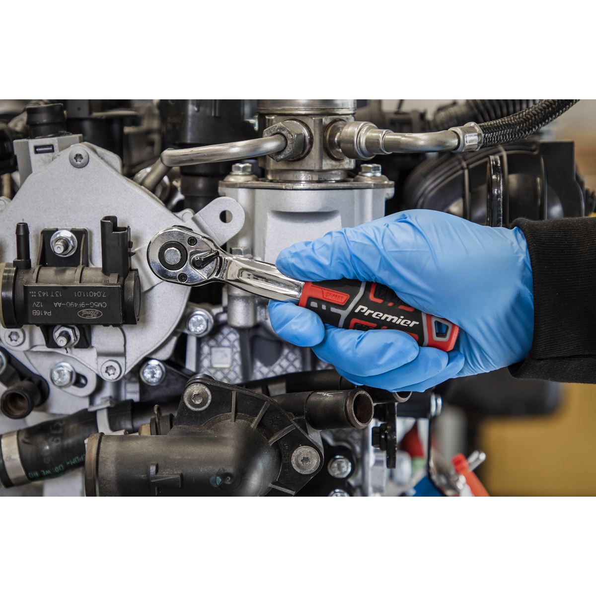 Sealey AK8937 Ratchet Wrench 1/4"Sq Drive Offset with Flip Reverse Sealey