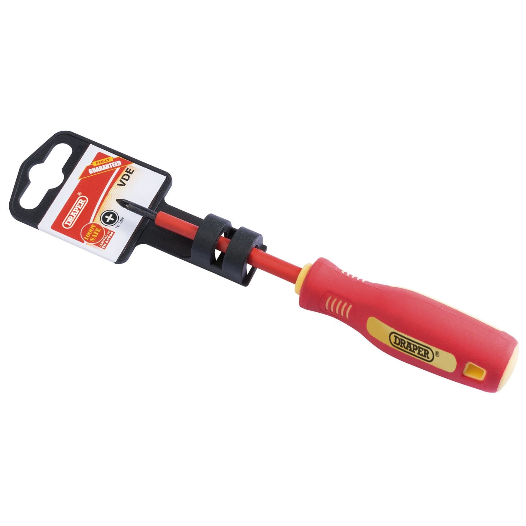 Draper 46527 Fully Insulated Soft Grip Cross Slot Screwdriver No.0 x 75mm Draper