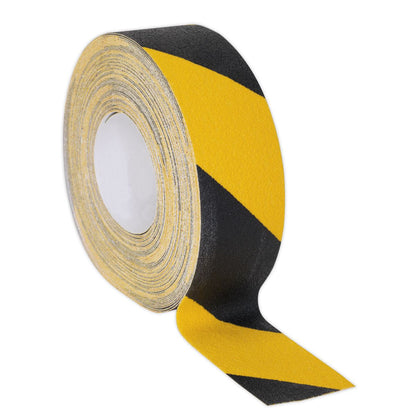 Sealey ANTBY18 Anti-Slip Tape Self-Adhesive Black Yellow 50mm x 18m Sealey