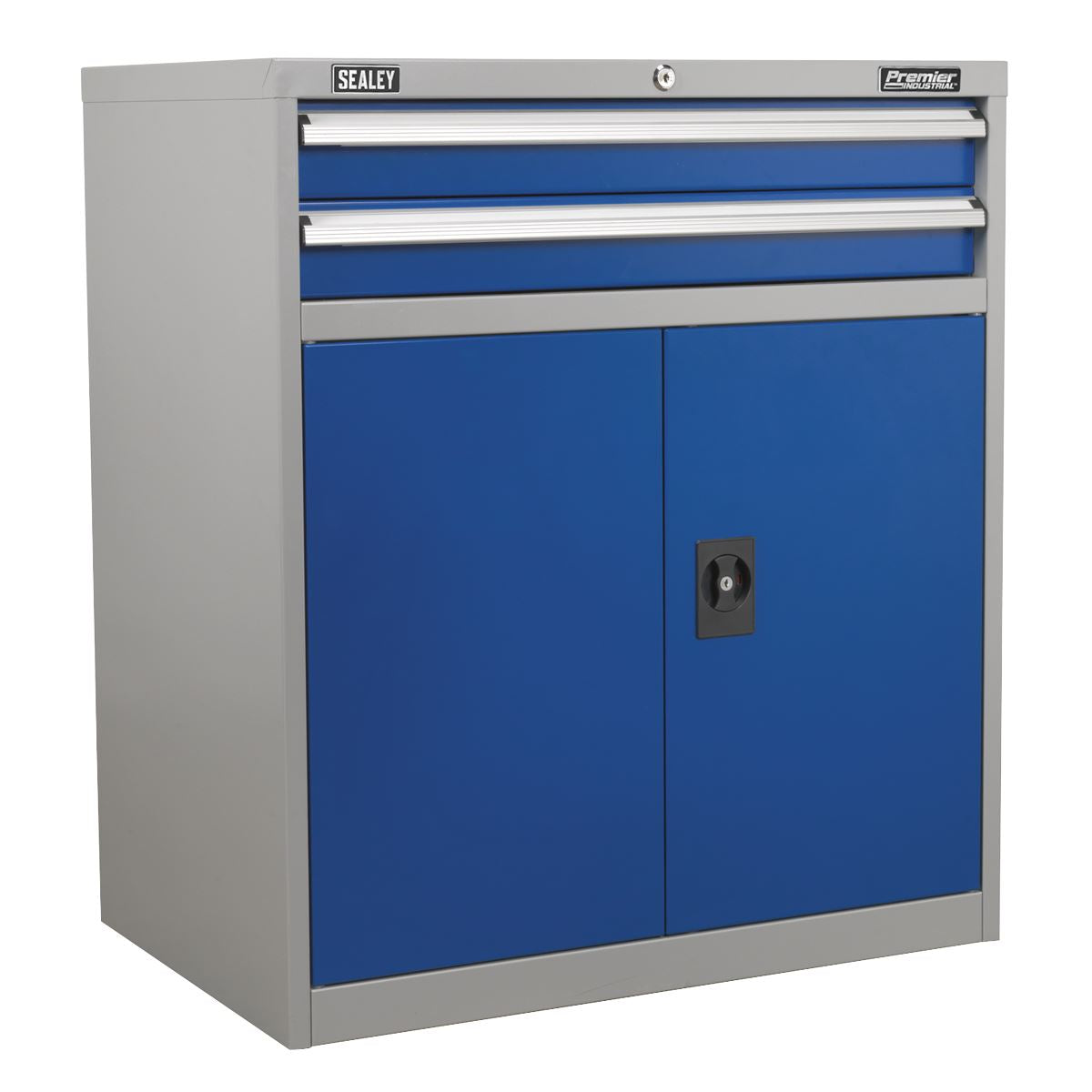 Sealey API8810 Industrial Cabinet 2 Drawer & 1 Shelf Double Locker Sealey