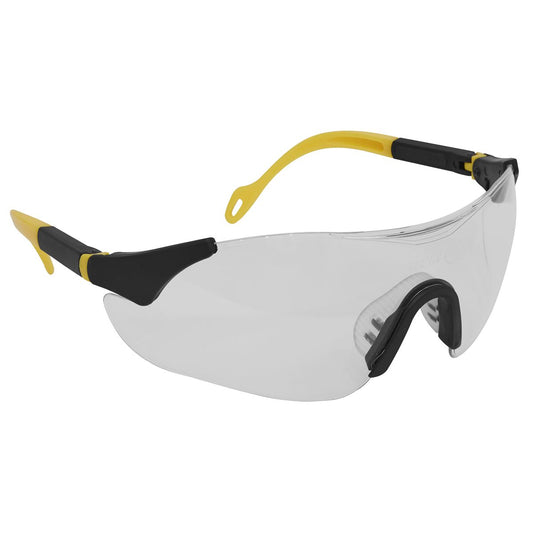 Sealey 9208 Sports Style Clear Safety Glasses with Adjustable Arms Sealey