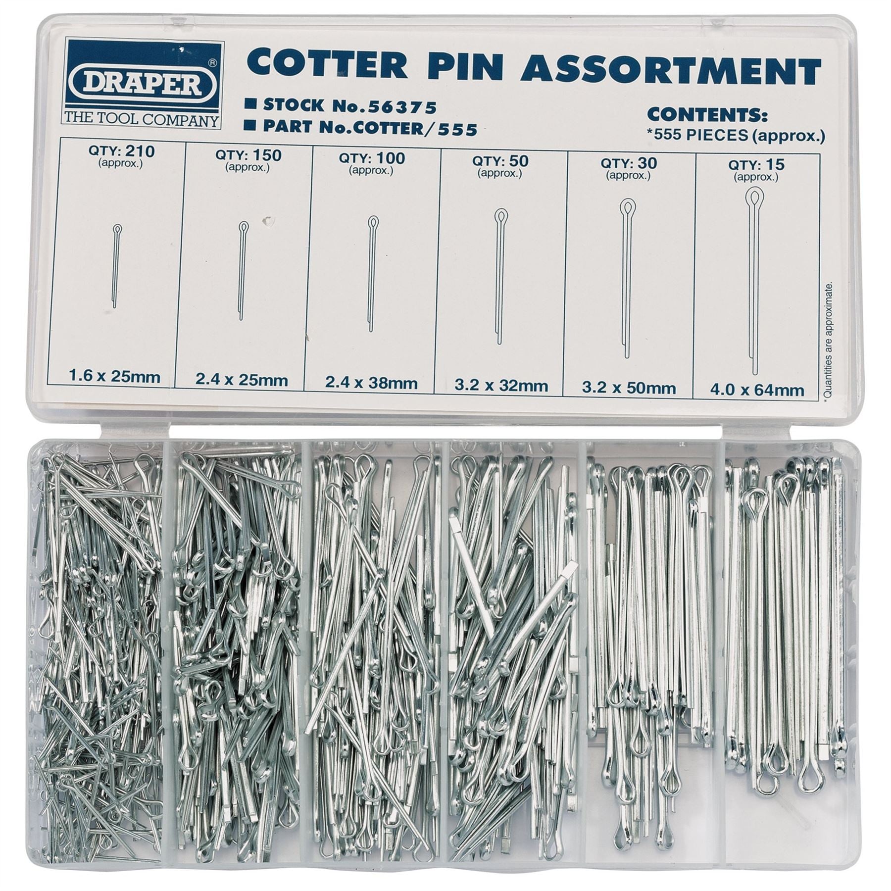 Draper 56375 Split Pin Assortment 555 Piece Draper