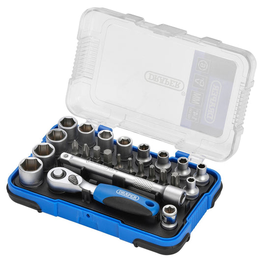 Draper 16354 Metric Socket Set 1/4" Sq. Dr. 25 Piece Draper