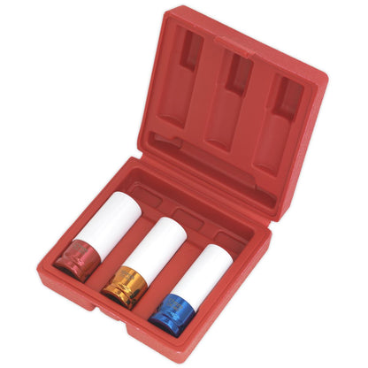 Sealey SX031 Alloy Wheel Impact Socket Set 3pc 1/2"Sq Drive Sealey