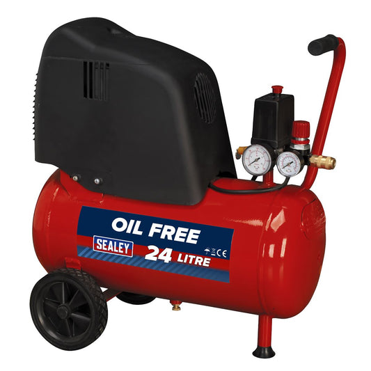 Sealey SAC02415 Air Compressor 24L Belt Drive 1.5hp Oil Free Sealey