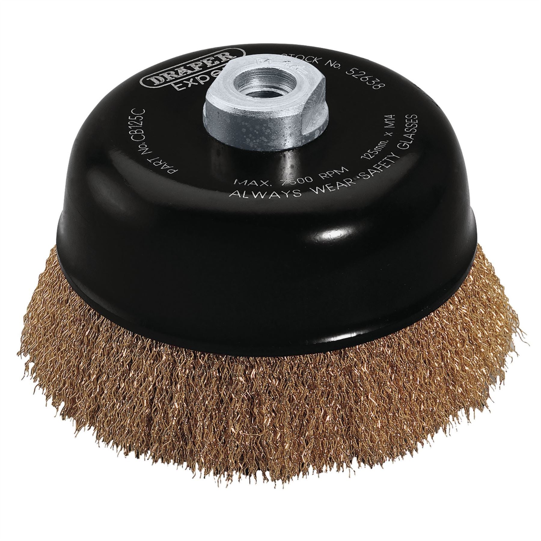 Draper 52638 Expert Brassed Steel Crimped Wire Cup Brush 125mm M14 Draper