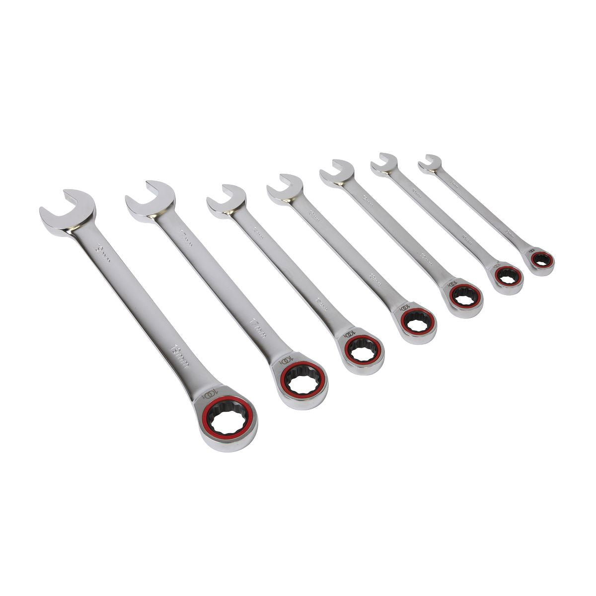 Sealey AK63941 Ratchet Combination Spanner Set 7pc Metric Premier Platinum Sealey