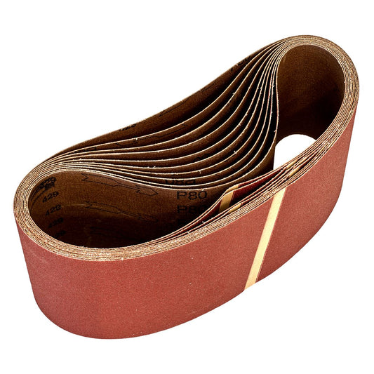 Sealey WSB6280 Sanding Belt 100 x 620mm 80Grit - Pack of 10 Sealey
