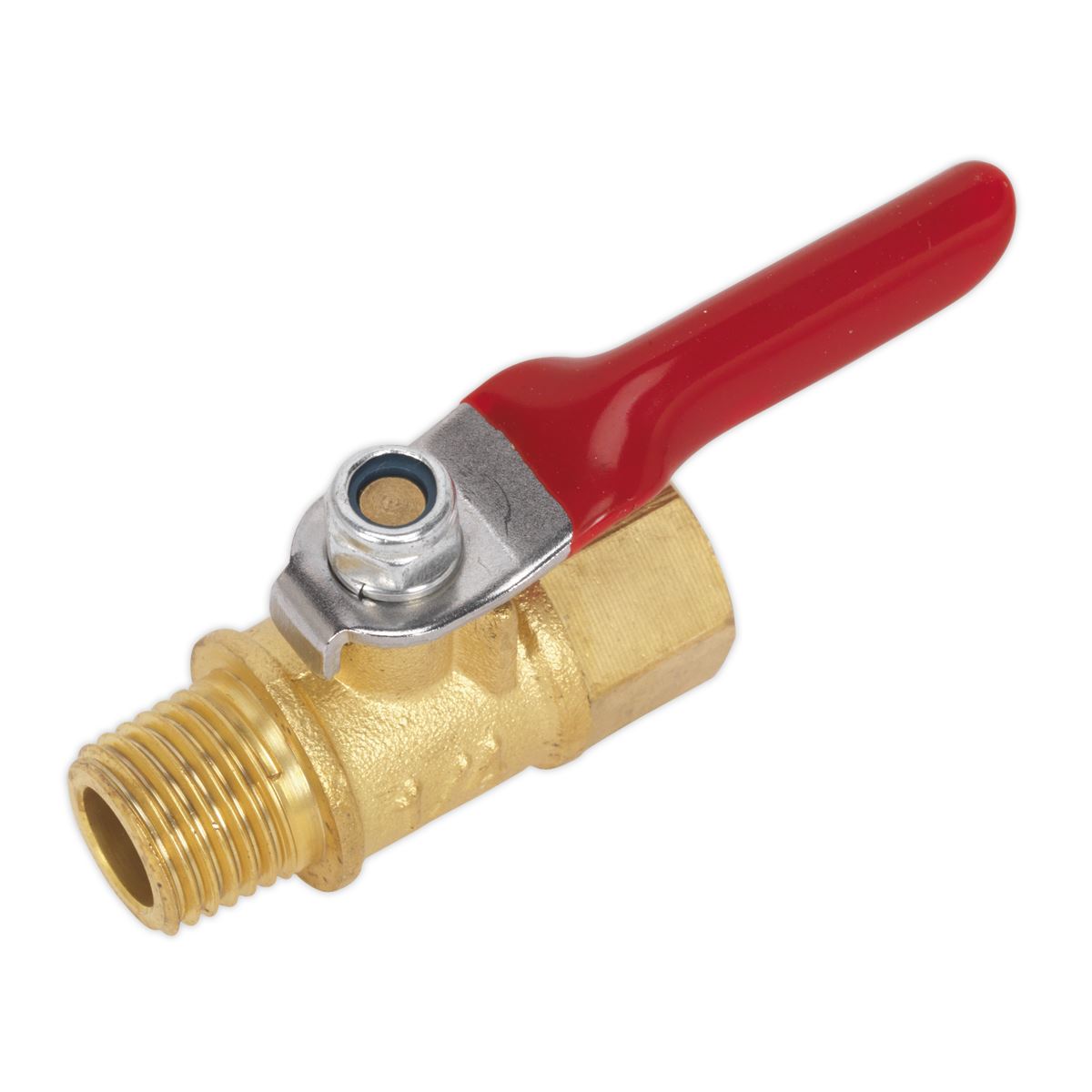 Sealey SA906 Lever Ball Valve 1/4"BSPT (M) x 1/4"BSP (F) Sealey
