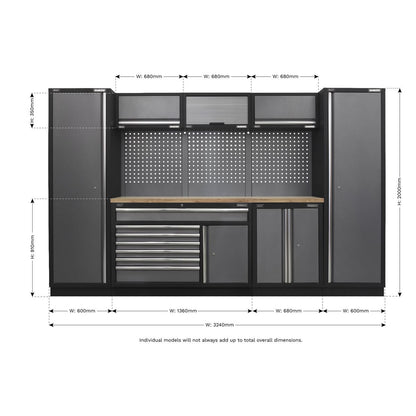 Sealey APMSSTACK13W Superline PRO® 3.24m Storage System - Pressed Wood Worktop Sealey