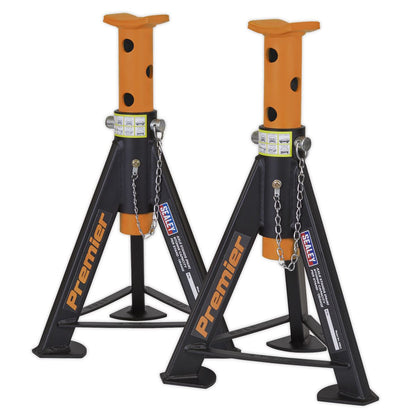 Sealey AS6O Premier Axle Stands (Pair) 6 Tonne Capacity per Stand - Orange Sealey