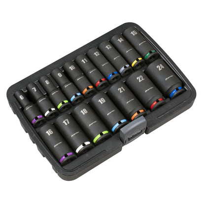 Sealey AK68219 Deep Impact Socket Set 3/8”Sq Drive 17pc Sealey