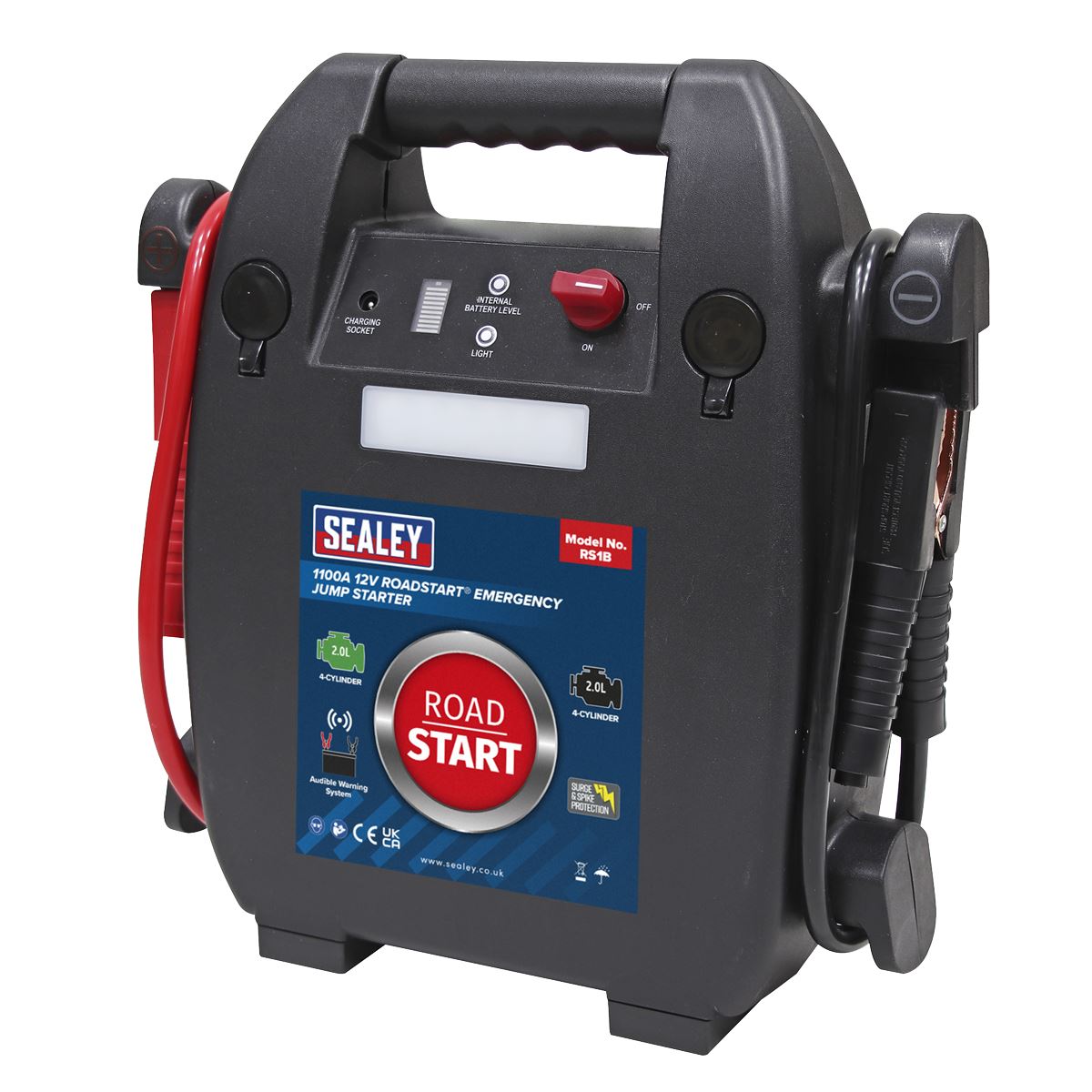 Sealey RS1B RoadStart® Emergency Jump Starter 12V 2L 4-Cylinder Sealey