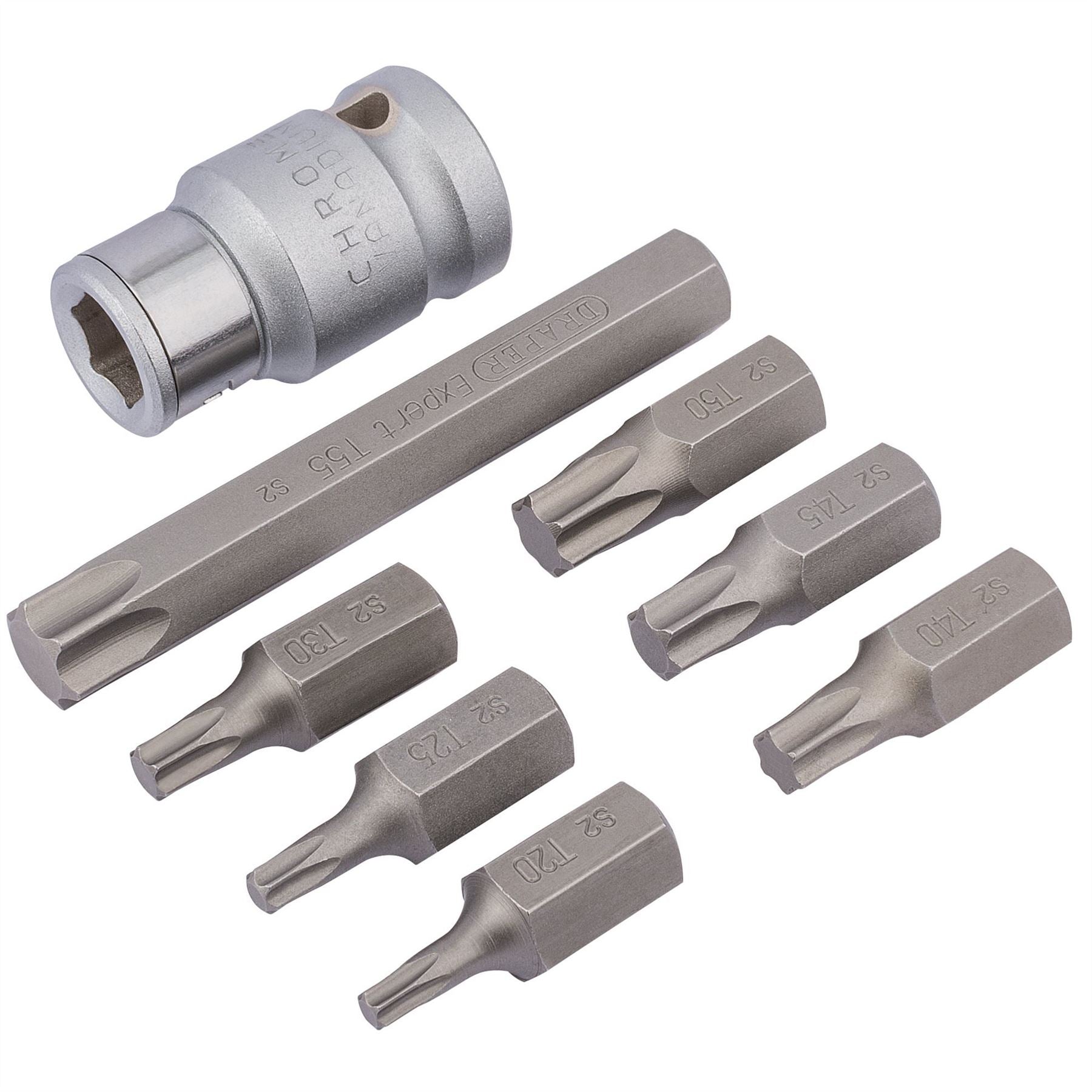 Draper 83562 Expert TX-STAR® Bit Set 1/2" Sq. Dr. 8 Piece Draper