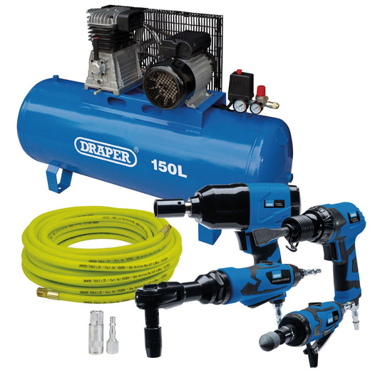 Draper 70530 Compressor & Air Tool Kit 150L Draper