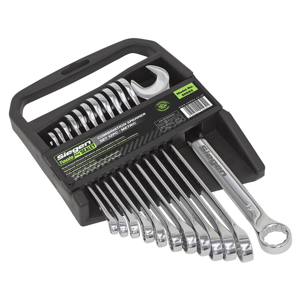 Siegen S0563 Combination Spanner Set 12pc Metric Siegen