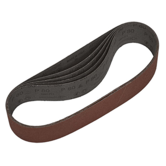 Sealey SB007 Sanding Belt 50 x 686mm 80Grit Pack of 5 Sealey