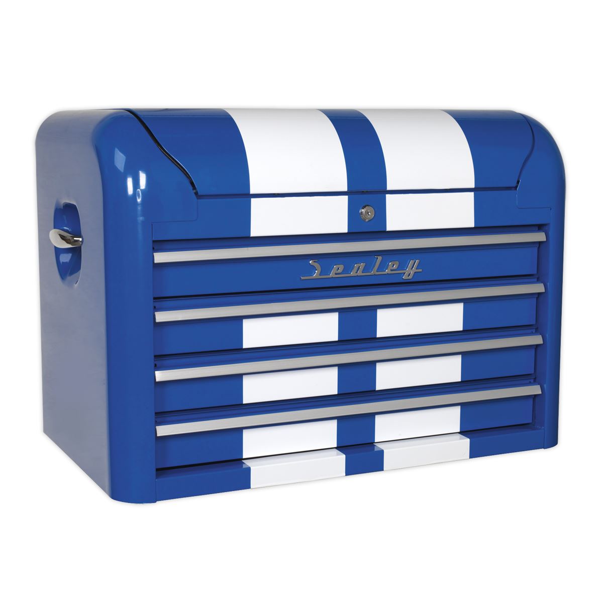 Sealey AP28104BWS Topchest 4 Drawer Retro Style - Blue with White Stripes Sealey