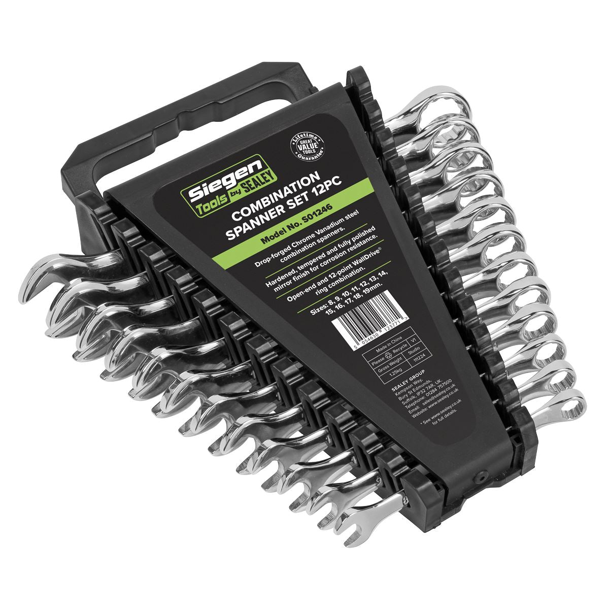 Siegen S01246 Combination Spanner Set 12pc Metric Siegen