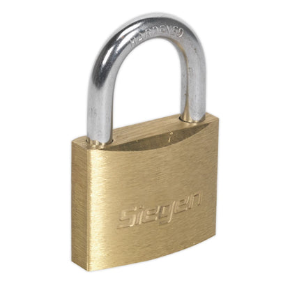 Siegen S0987 Brass Body Padlock with Brass Cylinder 40mm Siegen